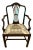 19th Century Mahogany Hepplewhite Carver Chair With Schumacher Fabric Seat For Sale