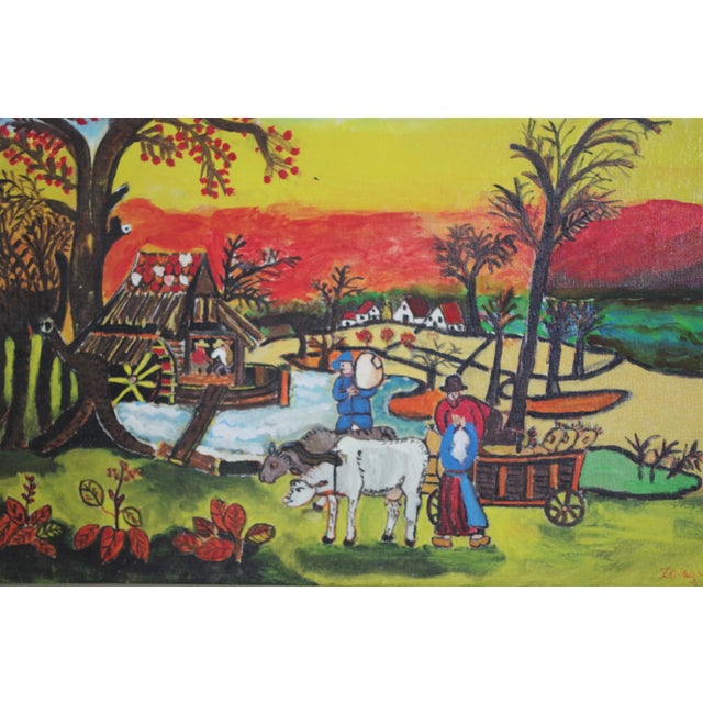 Painting Agricultural Landscape, Zavagnor For Sale - Image 6 of 12