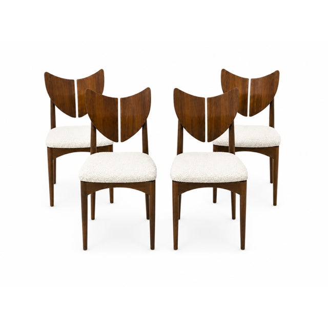 1980s Mid Century Style Solid Walnut Butterfly Dining Chairs - Set of 6 For Sale - Image 5 of 5