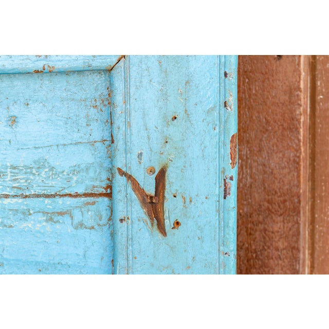 Antique Haveli Blue Floor Mirror For Sale In Los Angeles - Image 6 of 6
