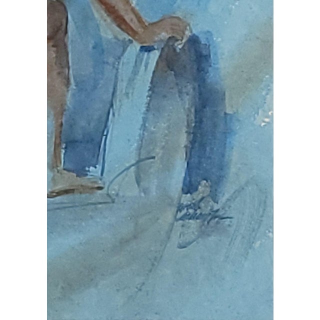 Realism Painting of a Standing Figure, Circa 1970 For Sale - Image 3 of 6