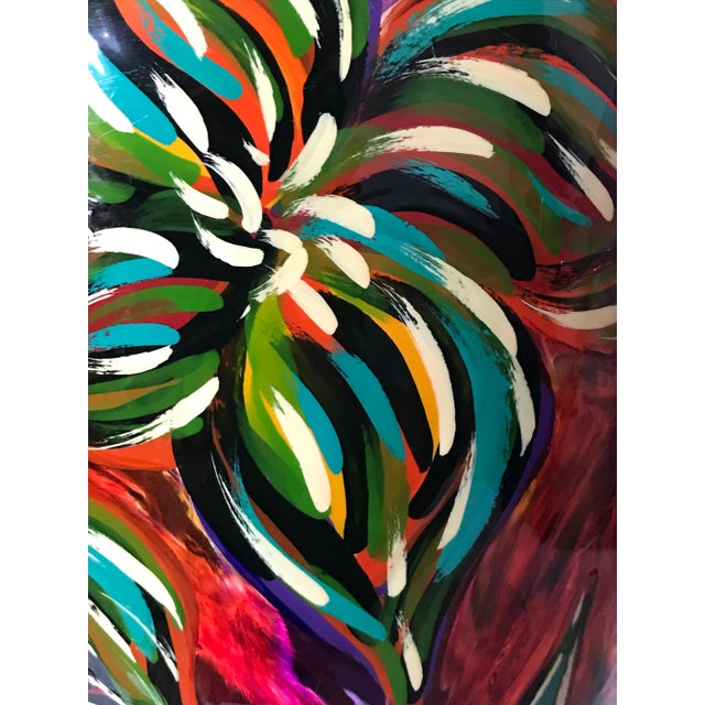 1990s 1990s Original Hand Painted Vase by Monique Nichols Signed and Numbered For Sale - Image 5 of 12