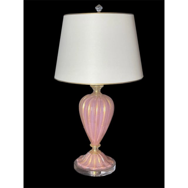 Mid-Century Modern 1950s Pink Murano Lamp, Attributed to Barovier & Tosso For Sale - Image 3 of 6