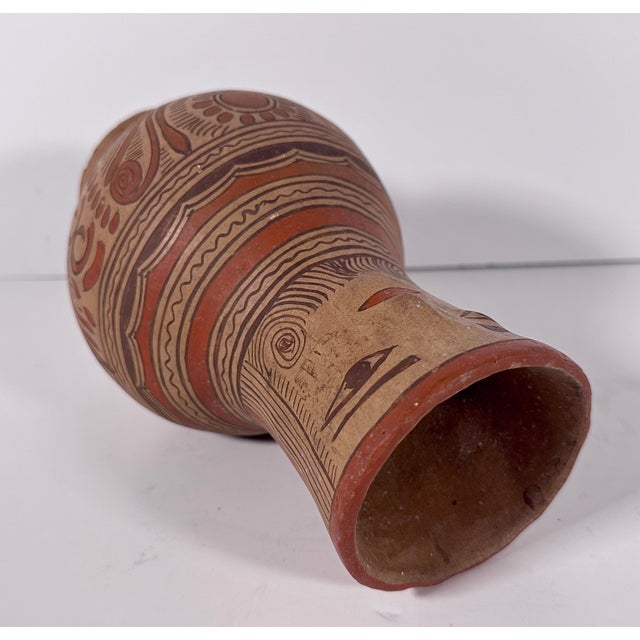 Mexican Folk Art Guerrero Nahua Figural Vase For Sale - Image 11 of 18