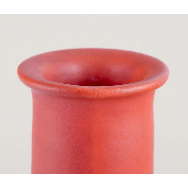 Ceramic Vase with Orange Uranium Glaze by Svend Hammershøi for Kähler, 1930s For Sale - Image 3 of 8