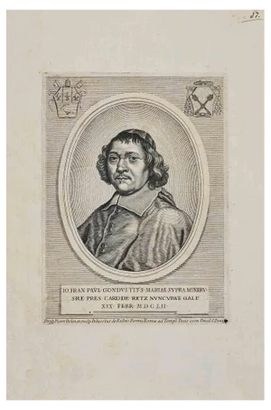 Stephan Picart, Portrait of Cardinale Retz, Etching, 1652
