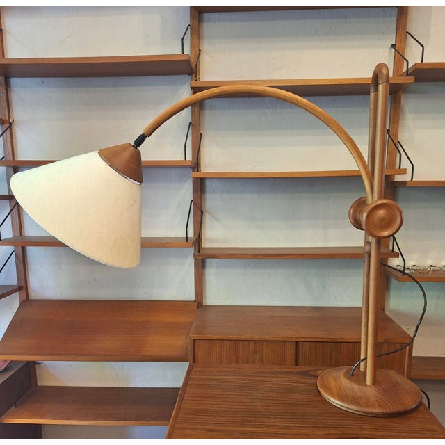 Large Multi-Adjustable Table Lamp in Teak from Domus, Denmark, 1970s For Sale - Image 4 of 18