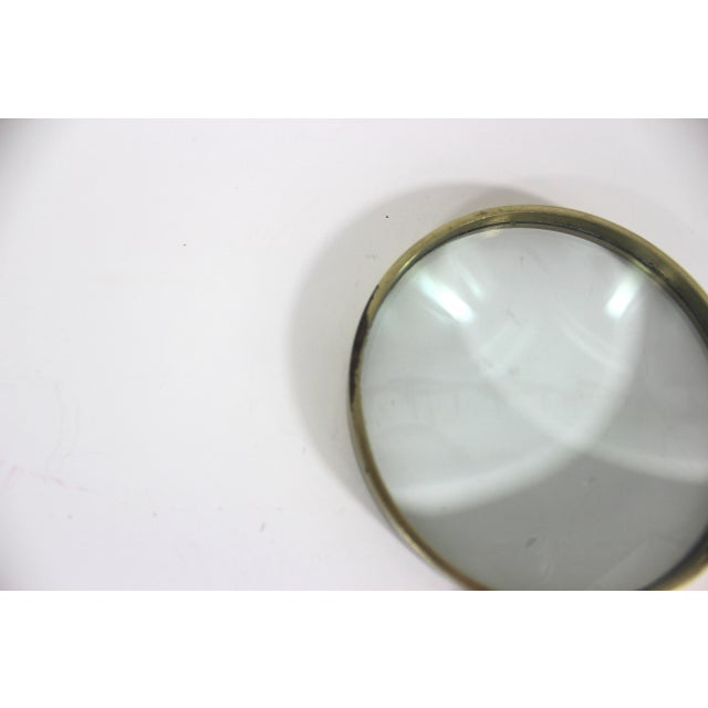 Metal Vintage Solid Brass Magnifying Glass For Sale - Image 7 of 10