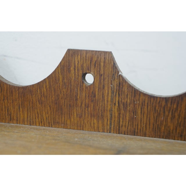 Wood Antique Quartersawn Oak Mirrored Corner Medicine Cabinet Cupboard 20" For Sale - Image 7 of 17