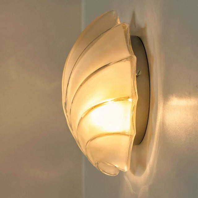 Metal Leaf Shaped Glass Wall Lights, 1970s, Set of 2 For Sale - Image 7 of 18