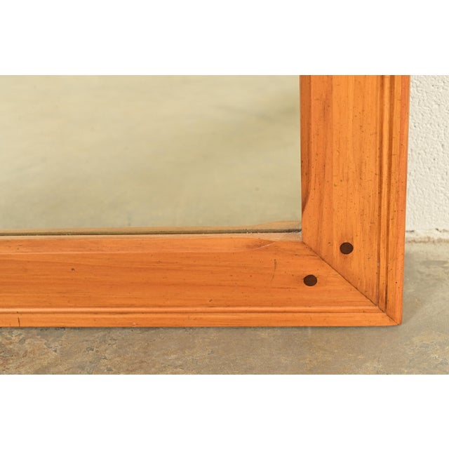 Brown Ethan Allen American Colonial Solid Pine Framed Wall Mirror For Sale - Image 8 of 12
