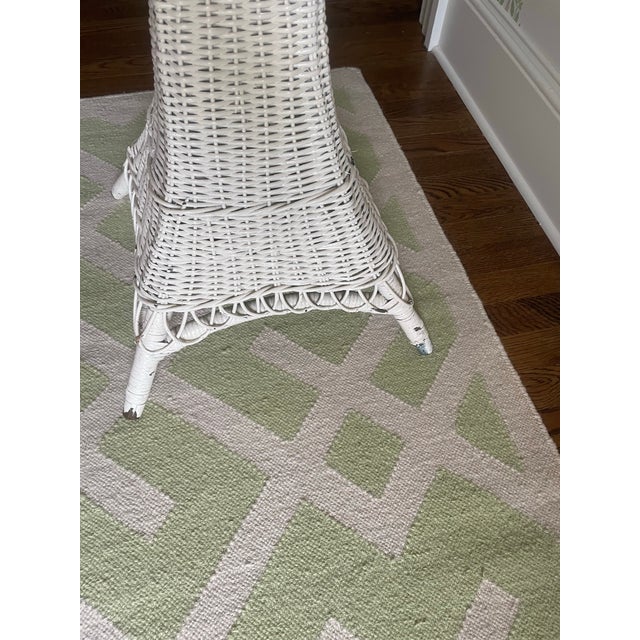 Wood Antique Early 20th Century White Woven Wicker Sanding Lamp For Sale - Image 7 of 10