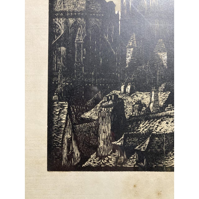 Jean Ferrieu, Rodez Cathedral, 1950s, Paper, Framed For Sale - Image 6 of 14