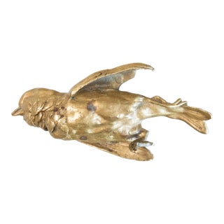 19th Century French Gilt Bronze Wounded Sparrow Bird, After Comolera For Sale