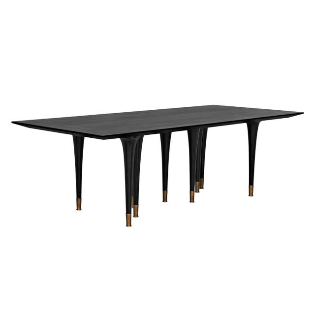 NOIR Romeo Dining Table, Hand Rubbed Black For Sale - Image 9 of 10