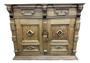 Antique Continental Flemish Renaissance Oak Buffet