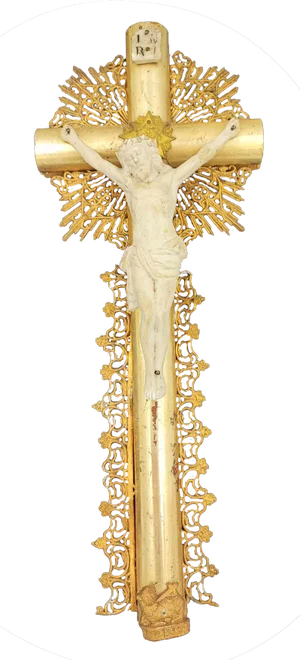 Art Nouveau Cross in Brass Lace