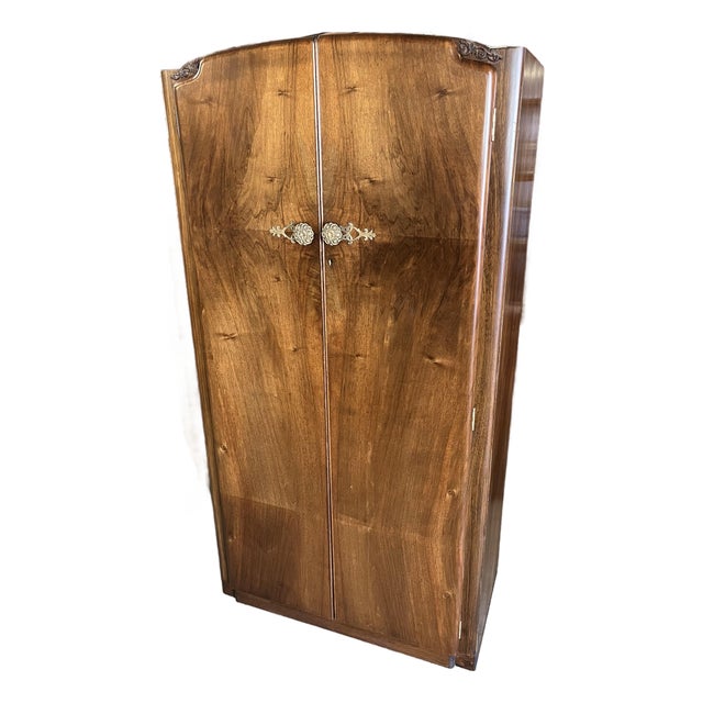 Mid 20th Century English Art Deco Wardrobe For Sale