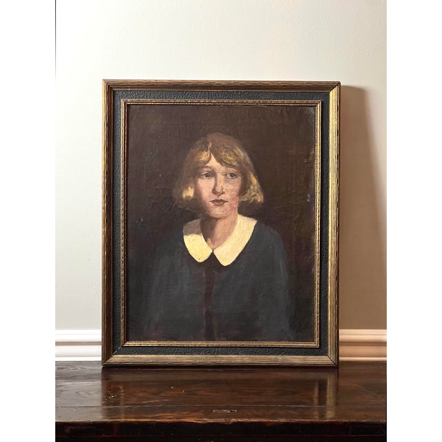 19th Century Framed Portrait of a Girl, "Little Orphant Annie" Oil on Canvas For Sale - Image 9 of 11