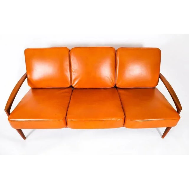 Magnus Olesen Vintage Paper Knife Teak Sofa by Kai Kristiansen for Magnus Olesen, 1950s For Sale - Image 4 of 17