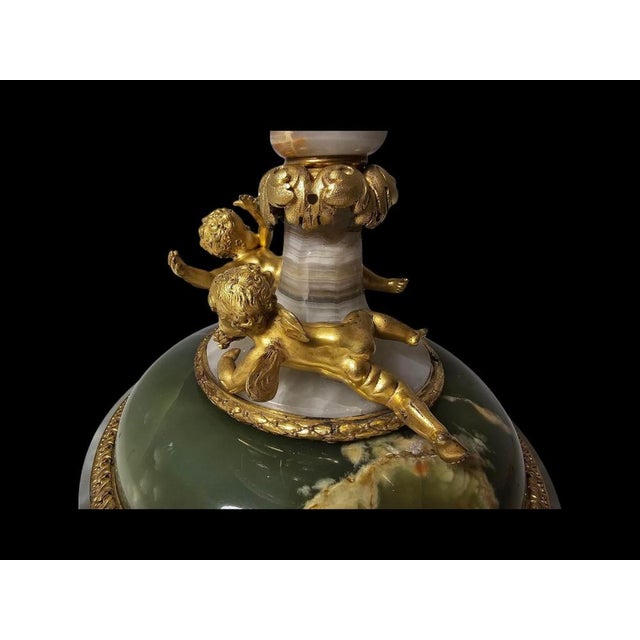 Gilded Bronze Agate and Algerian Onyx Centerpiece attributed to Eugène Cornu, 1890s For Sale - Image 4 of 18