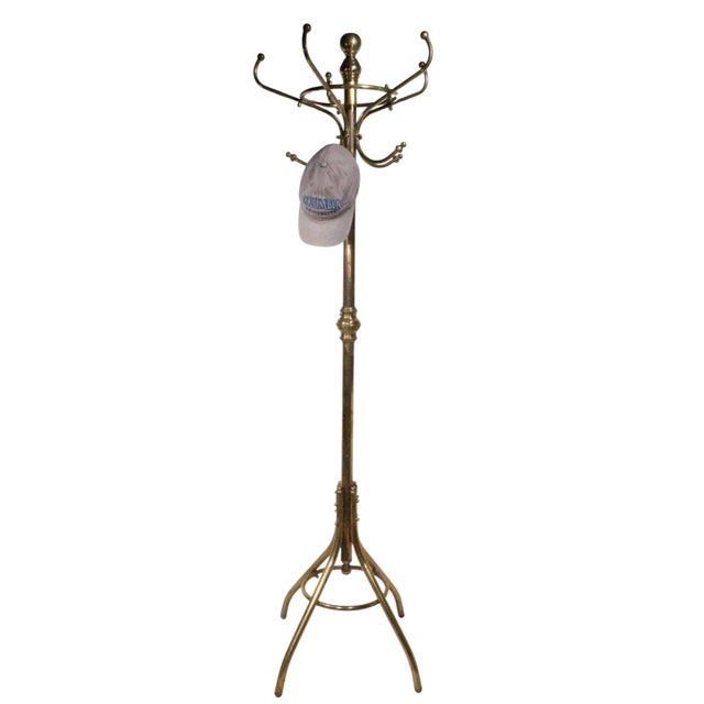 Brass Vintage Brass Coat Tree Rack Stand For Sale - Image 8 of 11