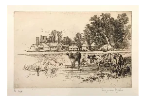 Cowdray Castle (with cows) 1882