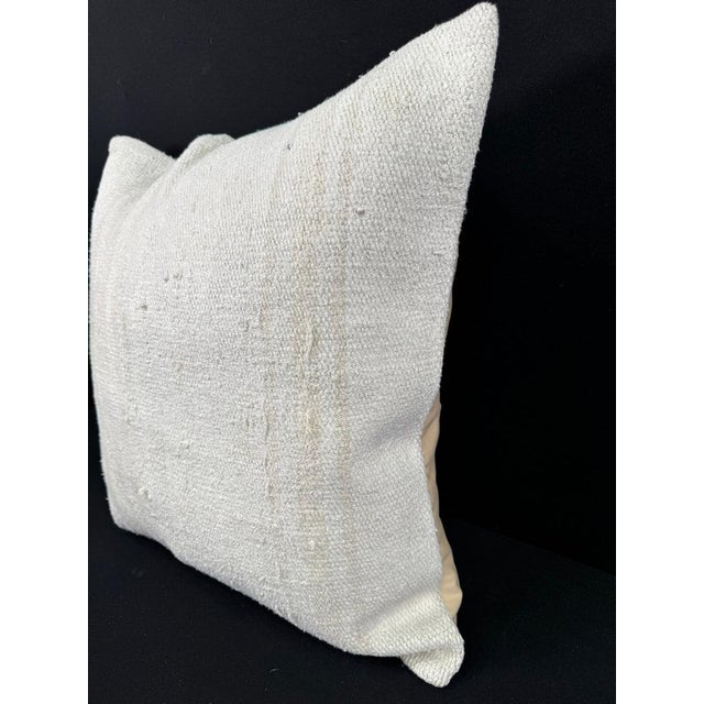 Turkish Hemp Pillow Cushion Natural Beige Pillow Cushion Cover 24"x24" For Sale - Image 4 of 4
