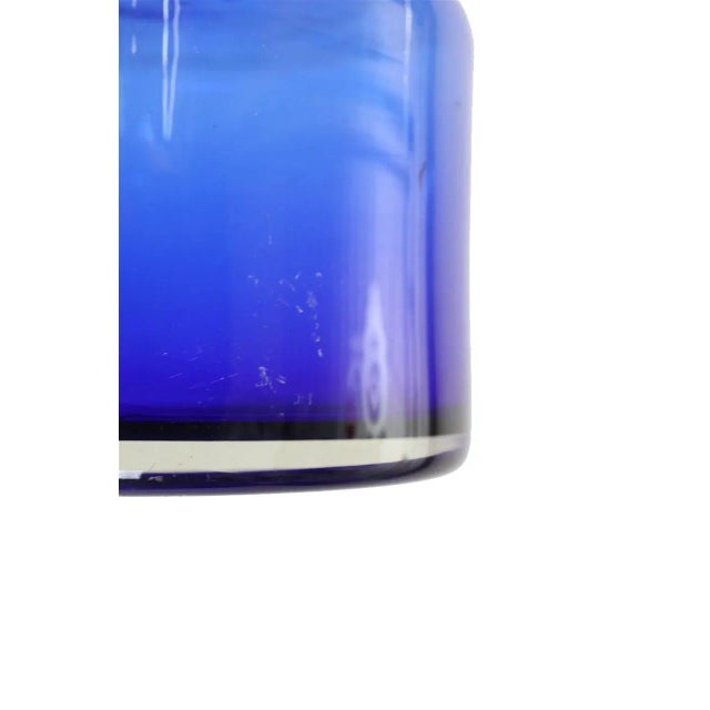 1960s Handcrafted Blue Glass Vase by Otto Brauer for Holmegaard, 1960s For Sale - Image 5 of 6