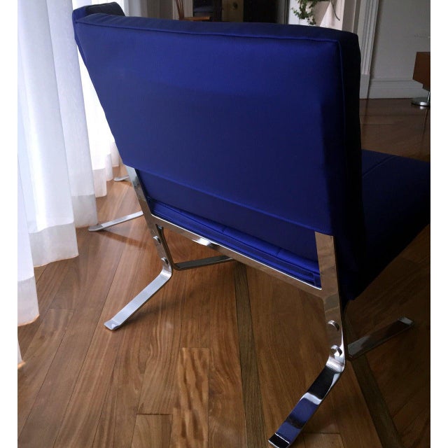 Chrome Pair of French Lounge Chairs by Olivier Mourgue For Sale - Image 8 of 9