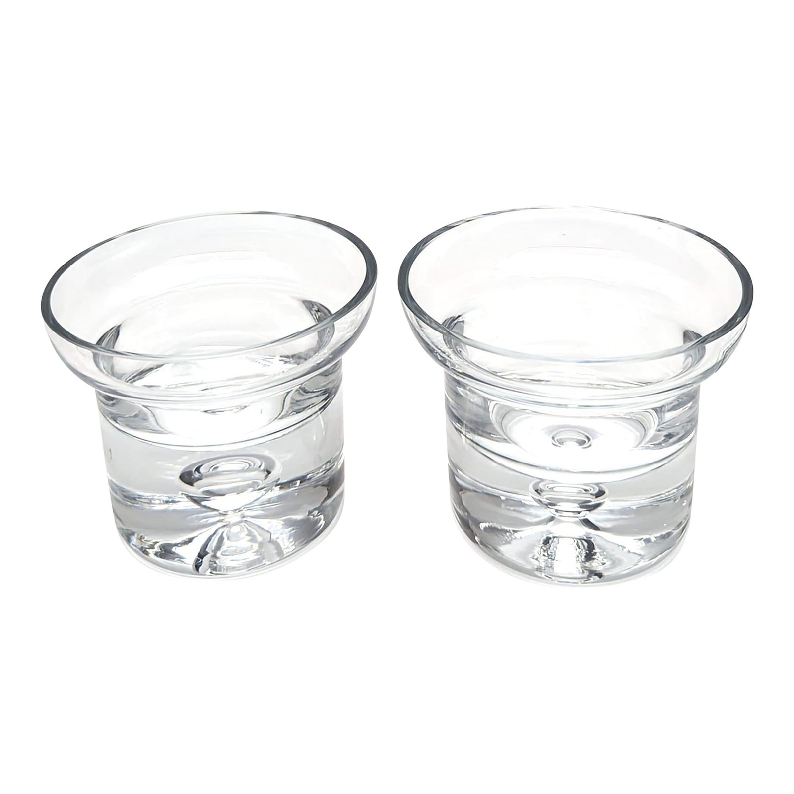 1980s Krosno Glass Votive Candle Holders, a Pair Chairish