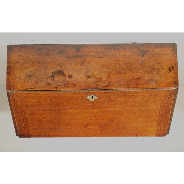 George III Oak Slant Top Desk For Sale In Los Angeles - Image 6 of 15