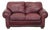 Viewpoint Leather Works Classic Leather Loveseat With Rolled Arms and Stud Accents For Sale