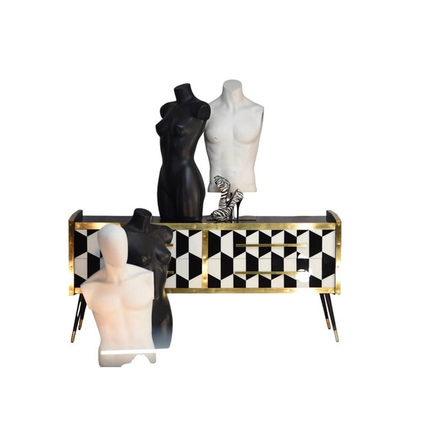 Italian Sideboard with Handmade Artistic Glass from Justfurnituress SRL For Sale - Image 10 of 12