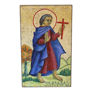 Mosaic Tile Portrait of Saint Barnabus, Circa 1930 For Sale