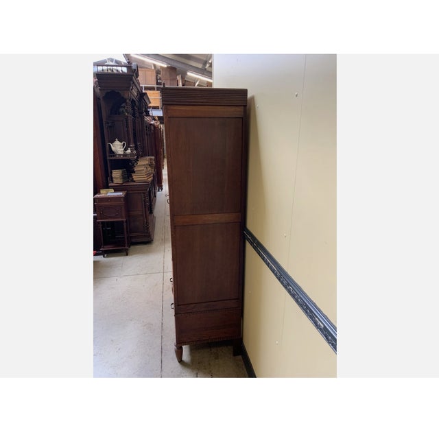 Vintage Art Deco Wardrobe in Oak, 1930 For Sale - Image 6 of 10