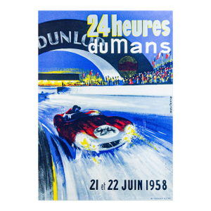 Original 1958 Michel Beligond Motorsports Poster, Swiss Litho 11 X 14-Inches Mint