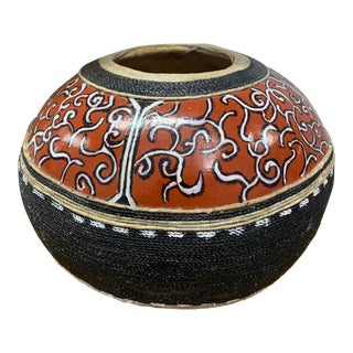 1980s American Southwest Hand-Painted Artisan Gourd For Sale
