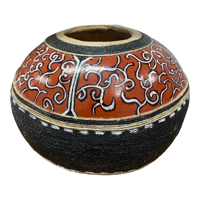 1980s American Southwest Hand-Painted Artisan Gourd For Sale