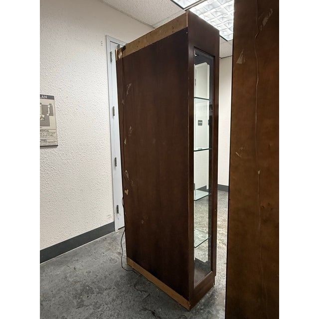 Campaign Style Curio Display Cabinet, Vintage For Sale - Image 11 of 12