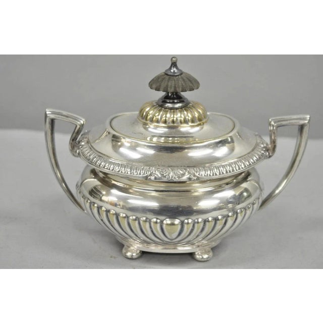 Reed & Barton Vintage Reed & Barton Sulgrave Manor Edwardian Silver Plated Tea Set - 4 Pc Set For Sale - Image 4 of 12
