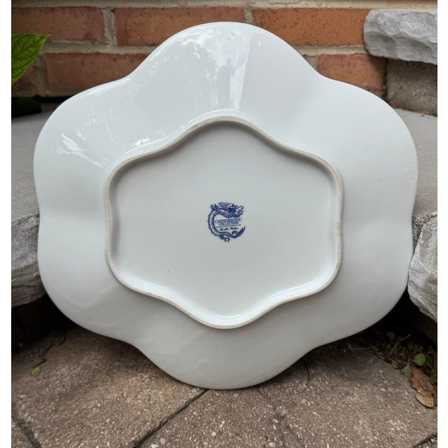 Ceramic 1980s Chinoiserie Porcelain Dragon Tray - 11” For Sale - Image 7 of 8