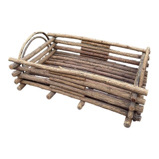 Vintage Rustic Adirondack Style Tray Crafted From Natural Bark on Twigs For Sale