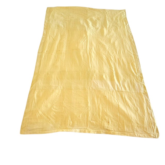 Green Retro 1960s Handmade Quilt With Vintage Fabric Panels and Velvet Ribbon Trim For Sale - Image 8 of 9