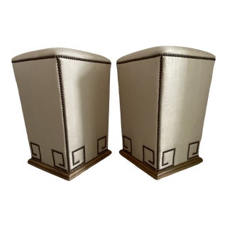 Lee Industries Upholstered Stools - a Pair For Sale