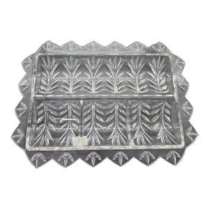 Fifth Avenue Crystal Portico 12" X 8.75" Relish Tray Nos 24% Lead Crystal