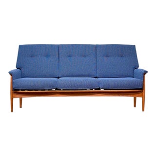 1970s Restored Vintage Danish Teak Sofa For Sale