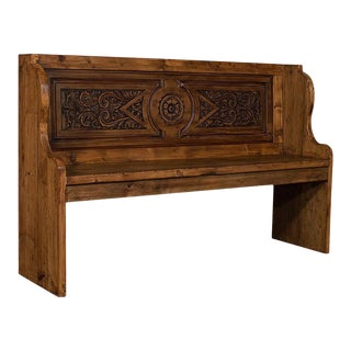 Mid Century French Provincial Pew Settee For Sale