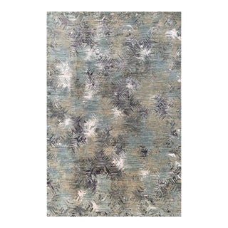 Handwoven Modern Abstract Area Rug 6x9 For Sale