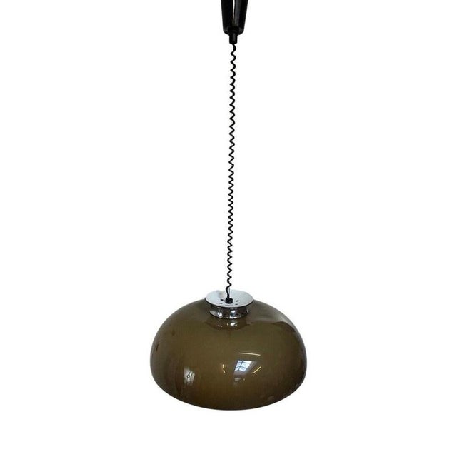 Brown Italian Brown Acrylic Pendant Light with Rollycord from Giannelli Firenze Luce For Sale - Image 8 of 11